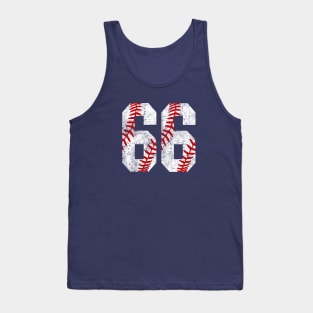 Vintage #66 Baseball Laces Baseball Mom Jersey Love Baseball Tank Top